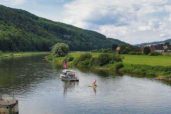 Floßfahrten auf der Weser für Gruppen zw. 12 und 80 Personen